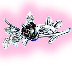 CORO Pegasus Silver Tone 2" Flower Floral Brooch Pin Retro Coquette Vintage